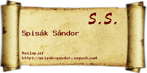 Spisák Sándor névjegykártya